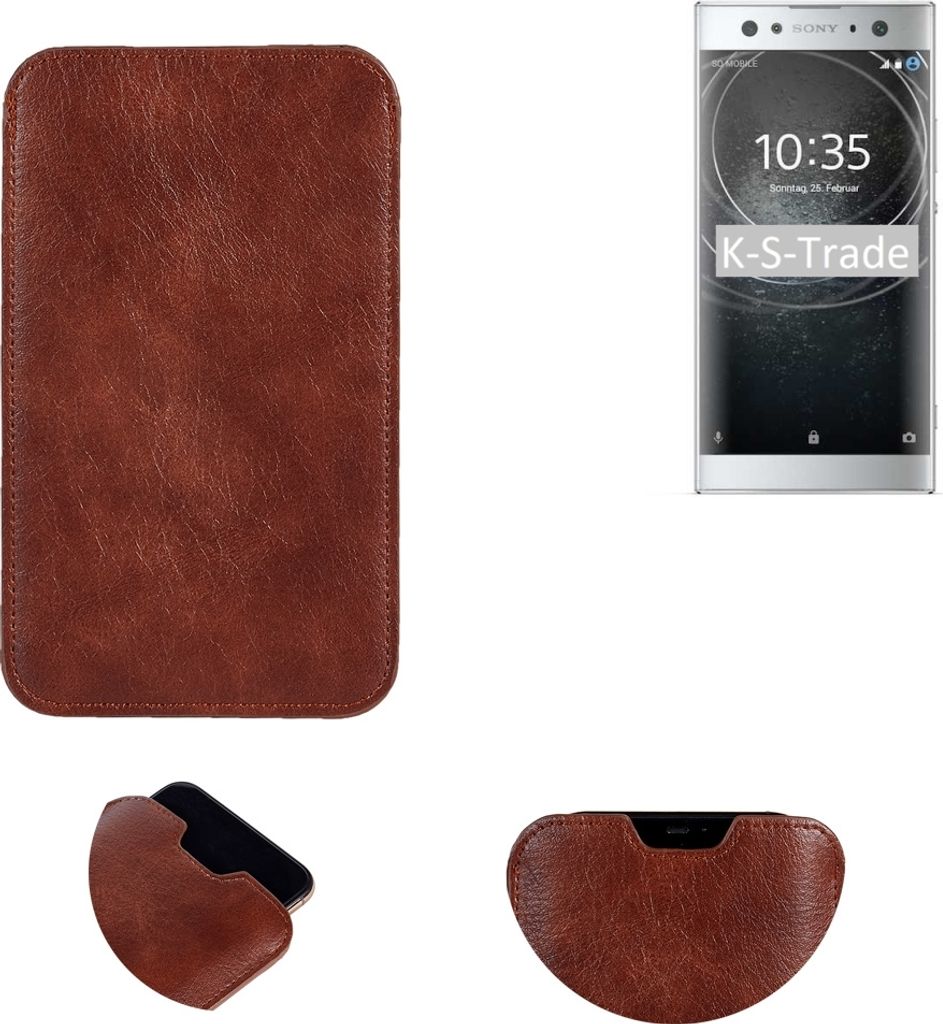 K-S-Trade Schutzhülle Handyhülle kompatibel mit Sony Xperia XA2 Ultra Handytasche Kunstleder Sleeve in braun