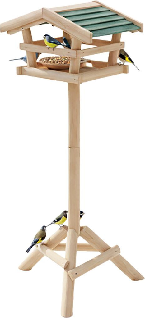 Relaxdays Vogelfutterhaus mit Ständer, Wildvögel füttern, Produktbild 