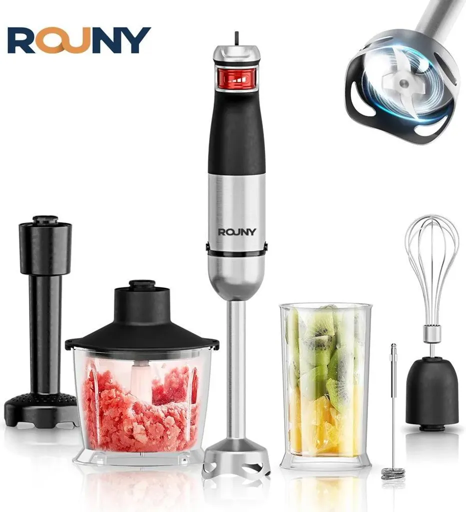 Frullatore 6 in 1 Nero per Smoothie e Ricette Bio - Motore 1000W - 2
