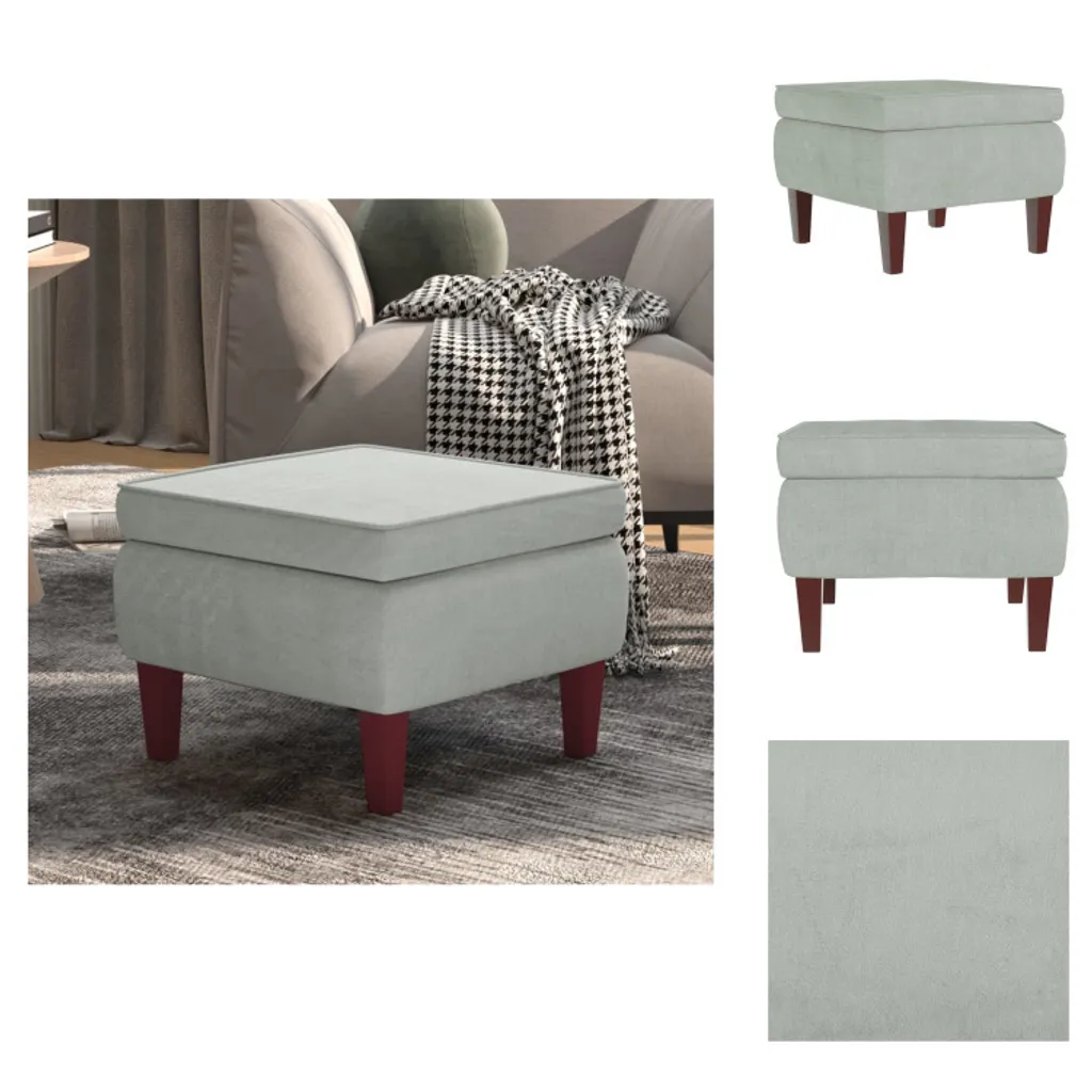 Offerta Sgabello vidaXL Velluto Grigio Chiaro - Gambe Legno - Prezzo Top