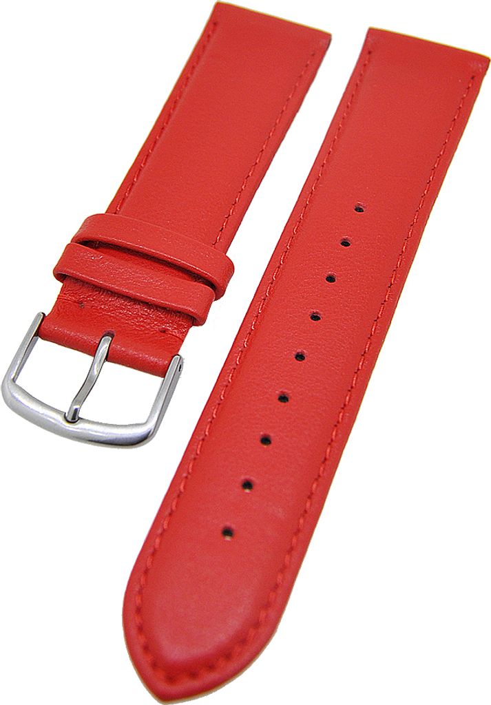 Uhrenarmband Kalbleder Hibiskus Ton in Ton gepolstert 22mm L Donschließe