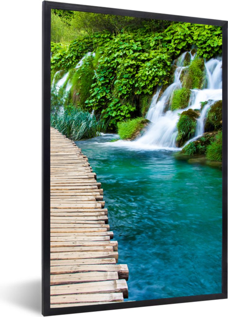 MuchoWow® Gerahmtes Poster Brücke - Wasser - Pflanzen - Produktbild 