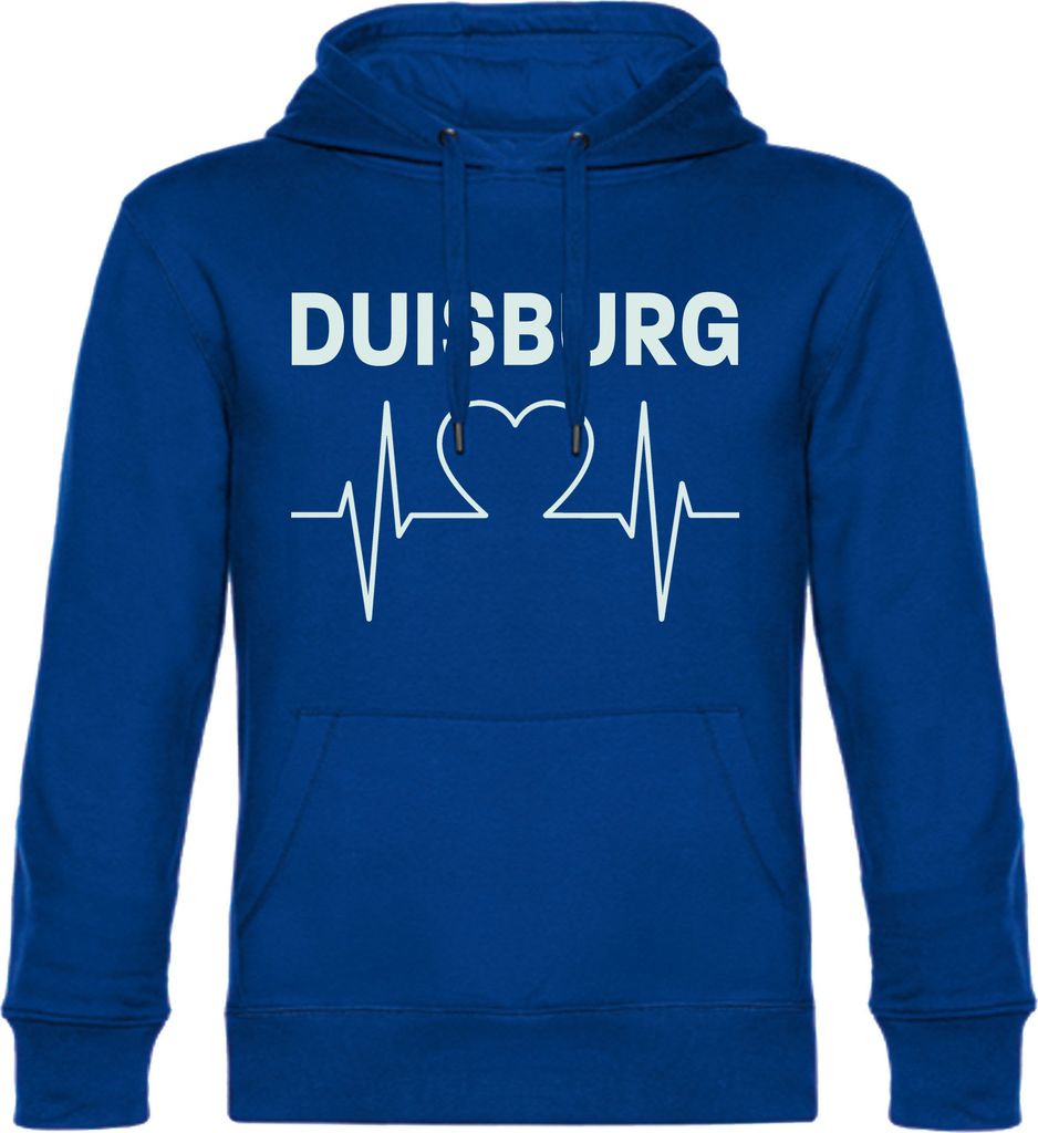 multifanshop Kapuzen Sweatshirt - Duisburg - Herzschlag, blau, Größe L