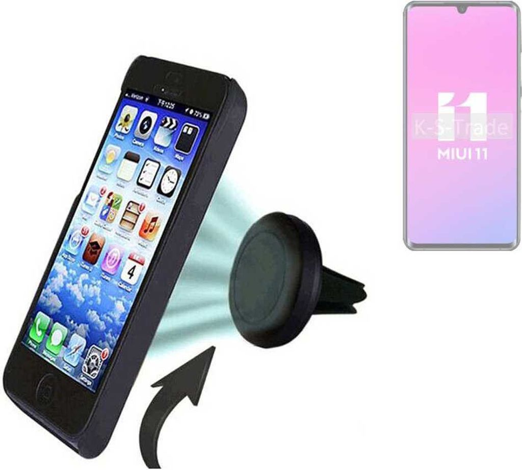 K-S-Trade Kompatibel mit Xiaomi Mi Note 10 Lite Auto Handy Halterung KFZ Halter Lüftungsgitterhalterung Air Vent mount Smartphone Halter