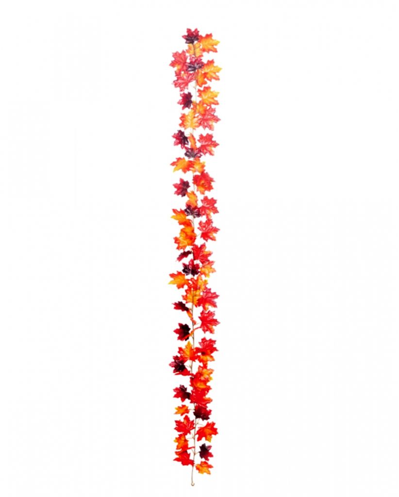 Halloween Girlande mit roten Ahornblättern 180cm als Produktbild 