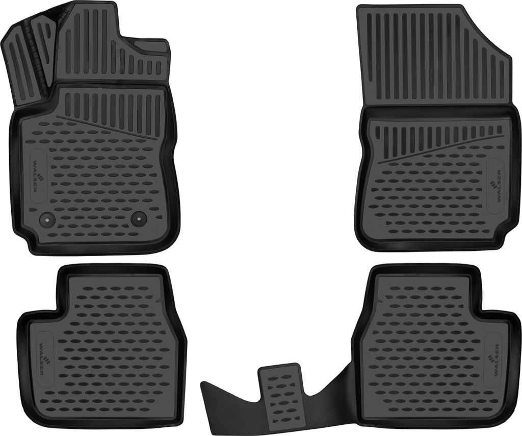 WALSER XTR Gummi Fussmatten Auto für Citroen C4 Cactus 2014-2020, 100% passgenaue Auto Fußmatten, robuste Universal Fußmatte Auto, Gummimatten A...
