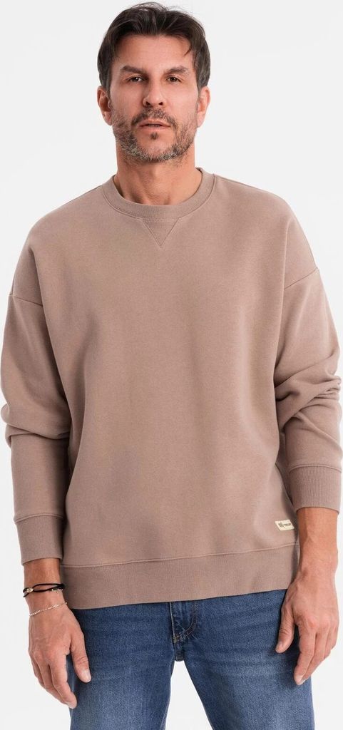 Ombre Clothing Herrensweatshirt ohne Verschluss Danele braun XL/XXL
