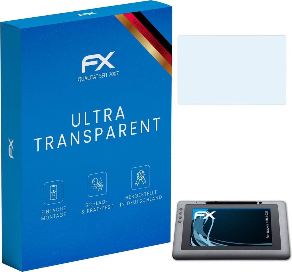 atFoliX FX-Clear 2x Schutzfolie kompatibel mit Wacom DTU-1031 Displayschutzfolie