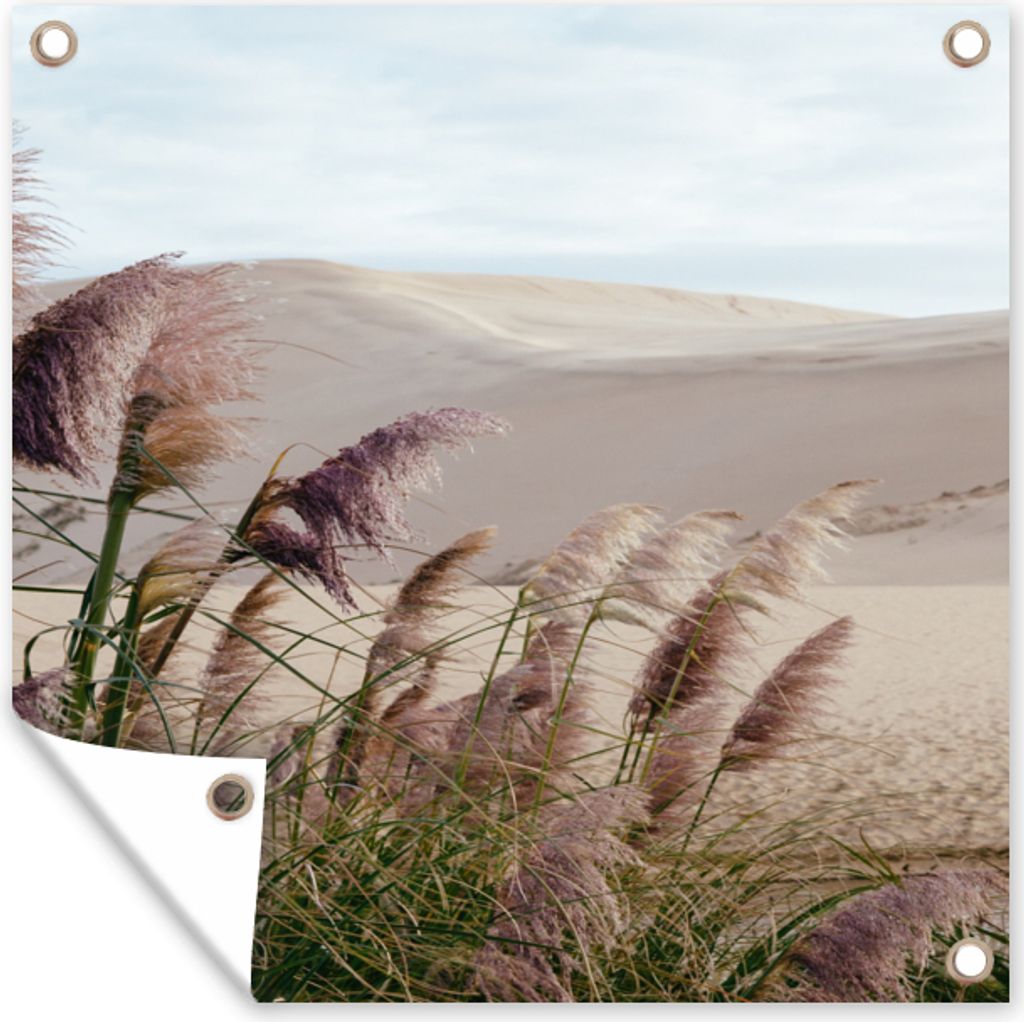 MuchoWow 100x100 cm Outdoor-Poster Gartendeko Sichtschutz Garten Poster für den Garten Gras - Wasser - Natur