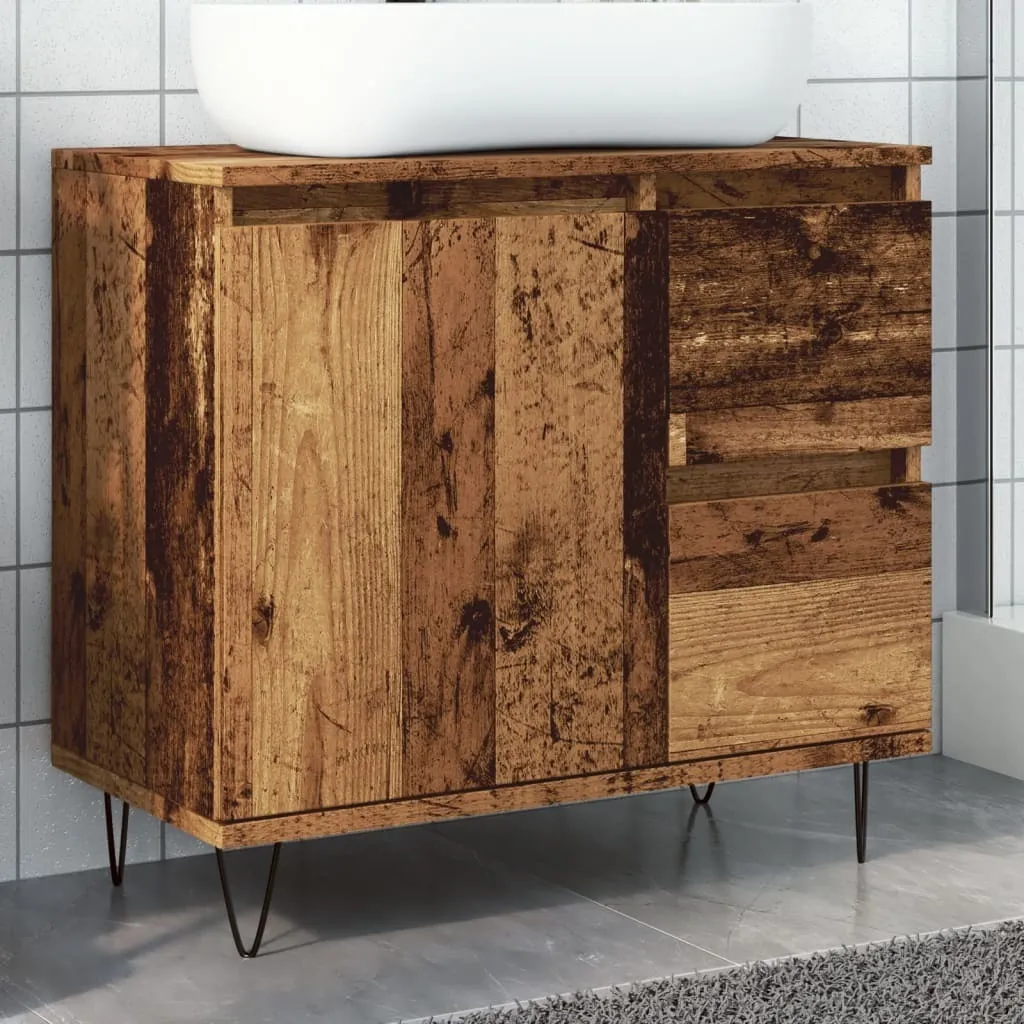 Mobile Bagno Cloris: Il Calore del Legno Vecchio in 65x33x60 cm