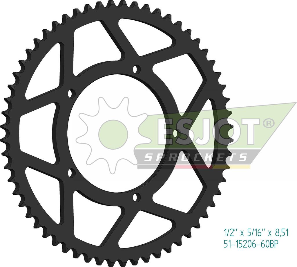 Esjot Kettenrad 428 60z Alu schwarz