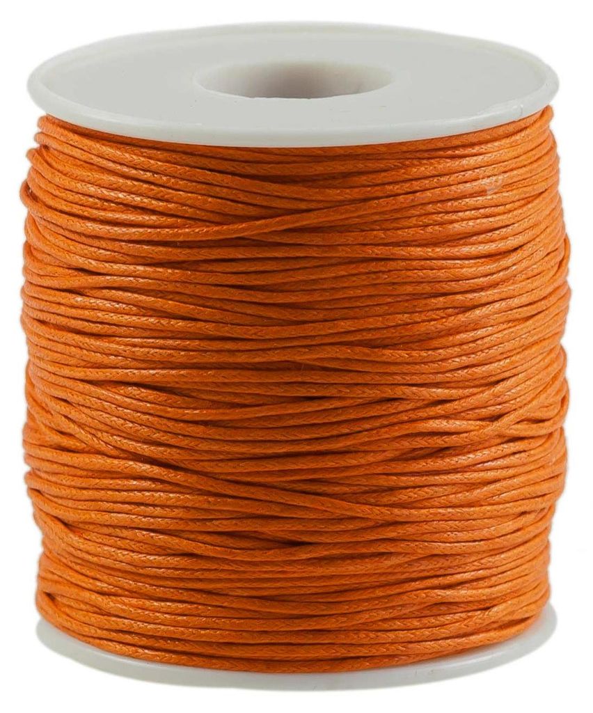 90 Meter / 1 Spule gewachste Baumwollschnur, 1mm orange