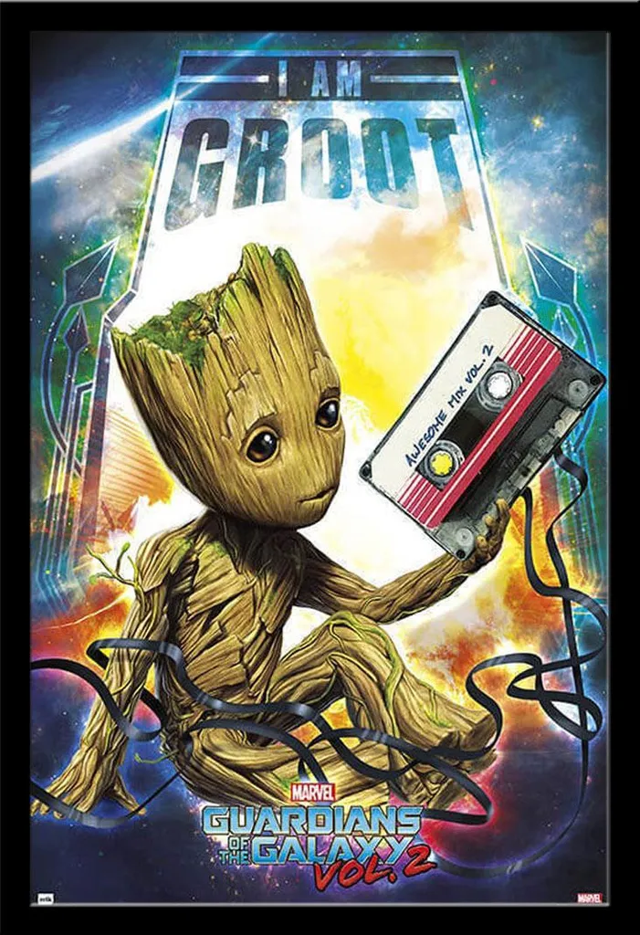 Poster Groot avec Cadre Noir Shinsuke : Fini les Affiches qui se Cornent