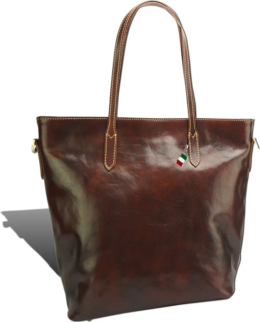Sac Business en Cuir Véritable Marron - Modèle Shopper Florence Robuste