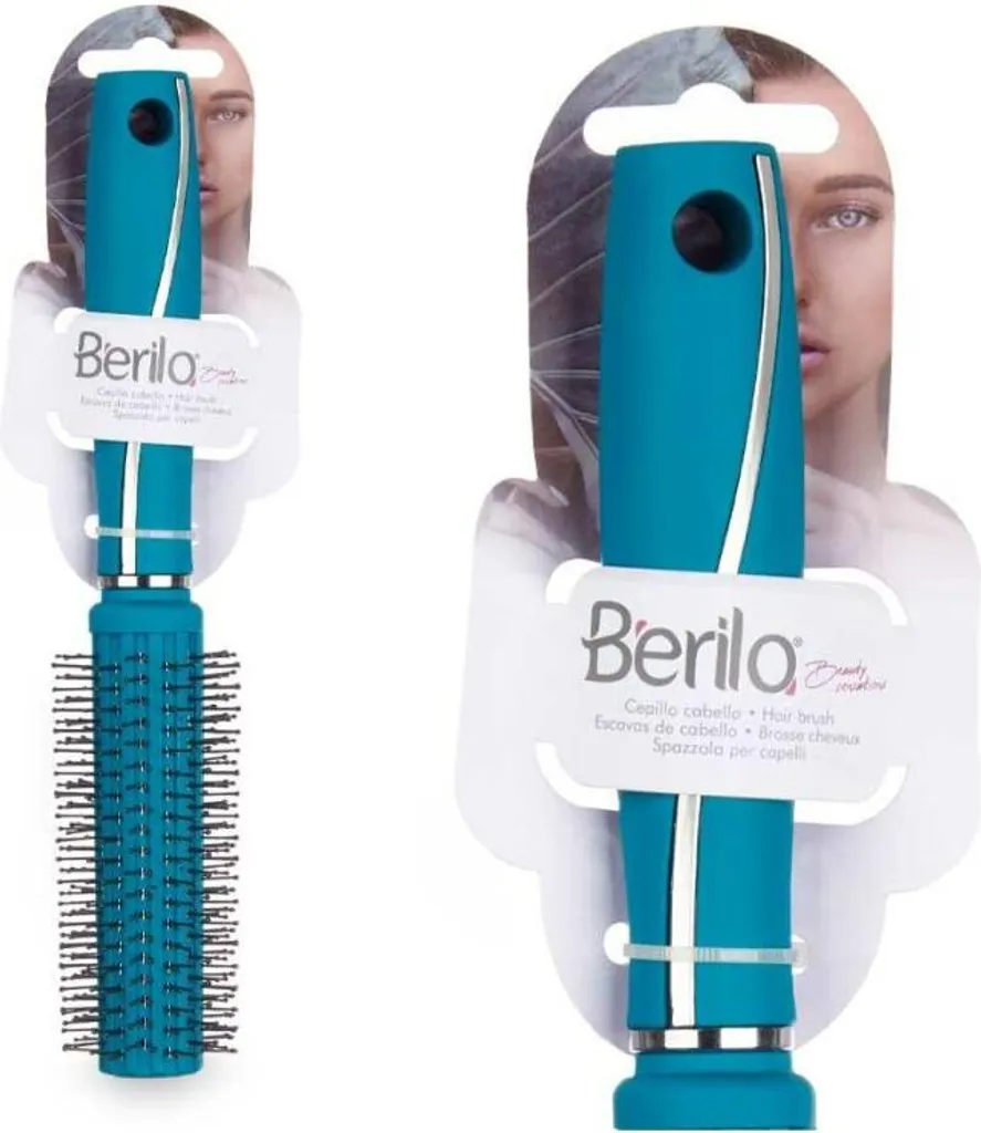 Brosse brushing silicone Berilo 353 pour brushing et volume vert