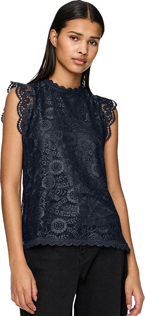 Pieces Olline Lace ärmellose Bluse Blau XL Frau Blau XL