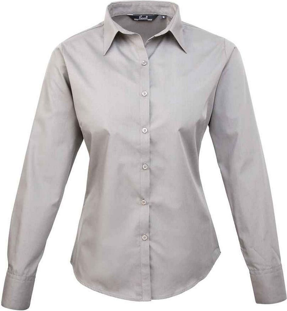 Premier - Hemd für Damen Langärmlig PC5632 (34 DE) (Silber)