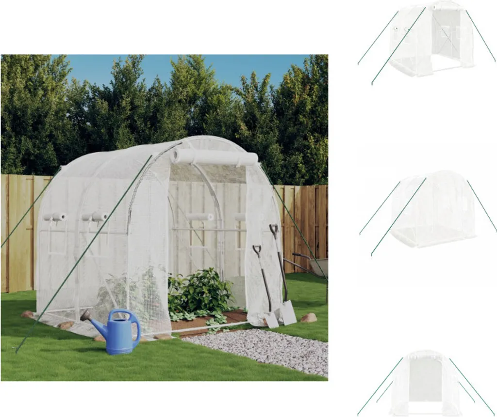 Serre de Jardin 4 m² pour Hivernage et Semis Cadre Acier Blanc 2x2m