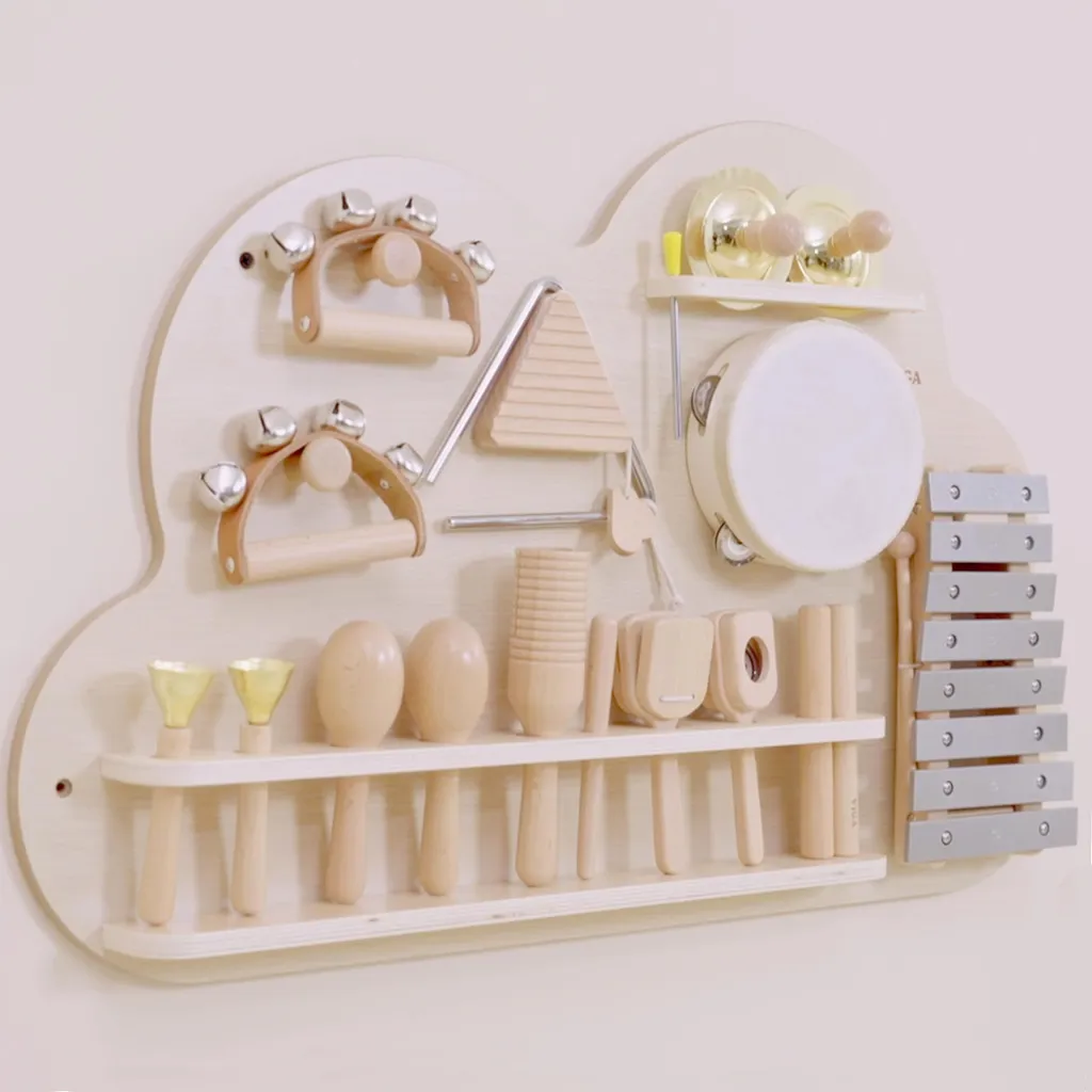 Set d'instruments de musique en bois : mallette de percussion Viga