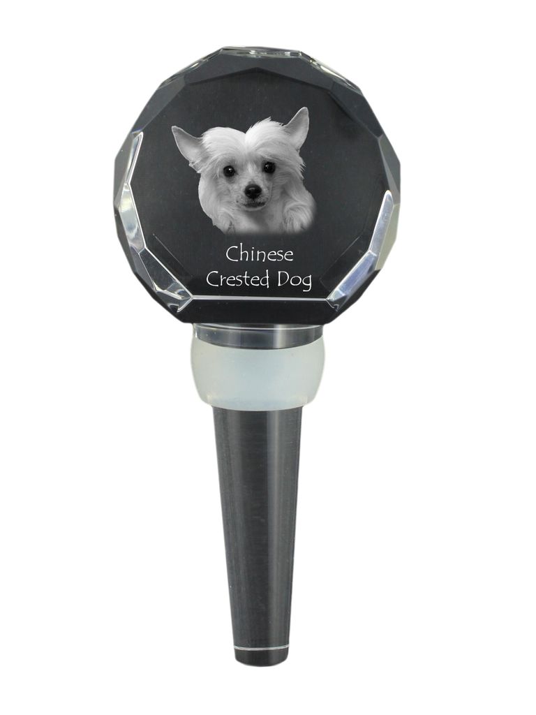 Chinesischer Schopfhund - Kristallflaschenverschluss, einzigartiger Weinverschluss mit Foto, personalisiertes Geschenk für Sommelier der Marke Art...