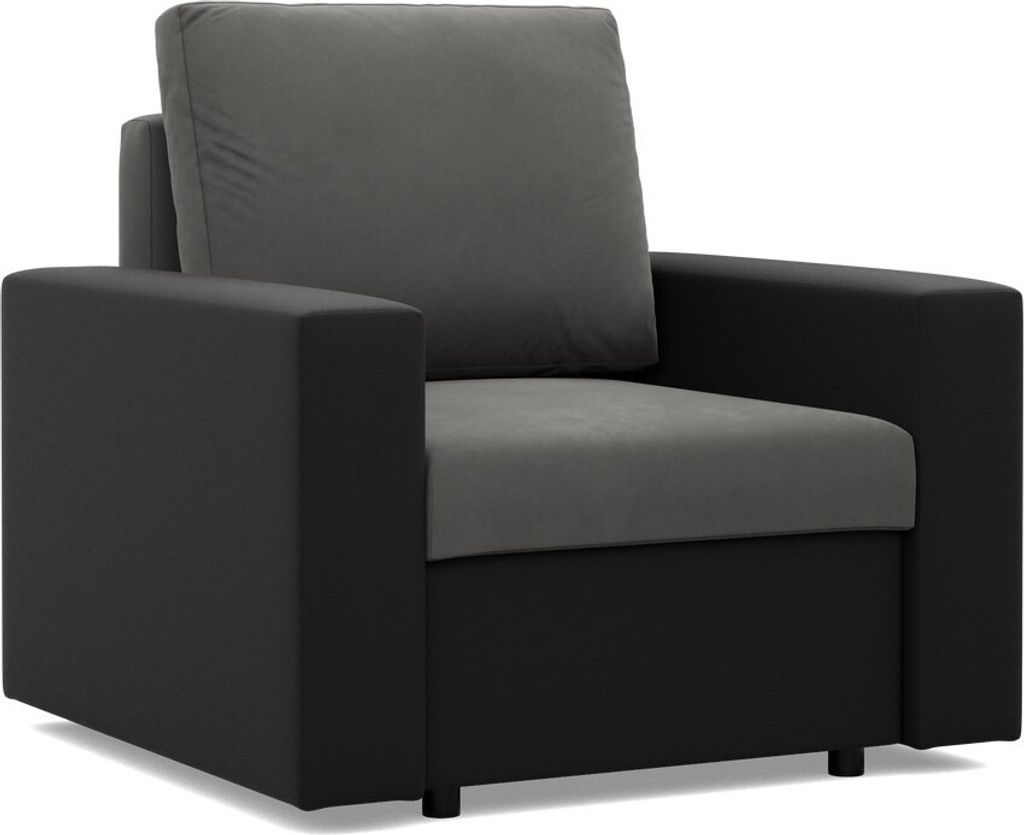 Loungesessel für das Wohnzimmer LUNA, Dunkelgrau + Schwarz