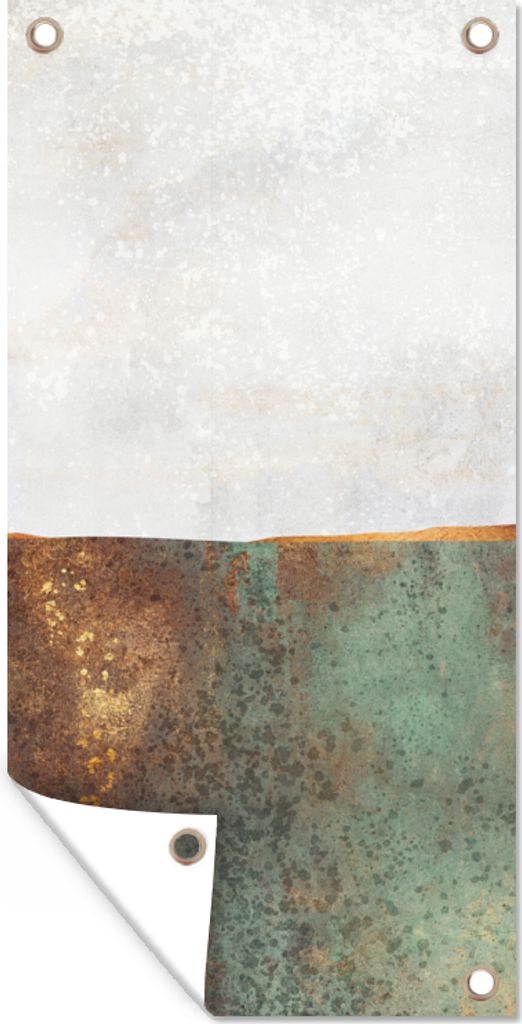 MuchoWow 80x160 cm Outdoor-Poster Gartendeko Sichtschutz Garten Poster für den Garten Abstrakt - Luxus - Gold