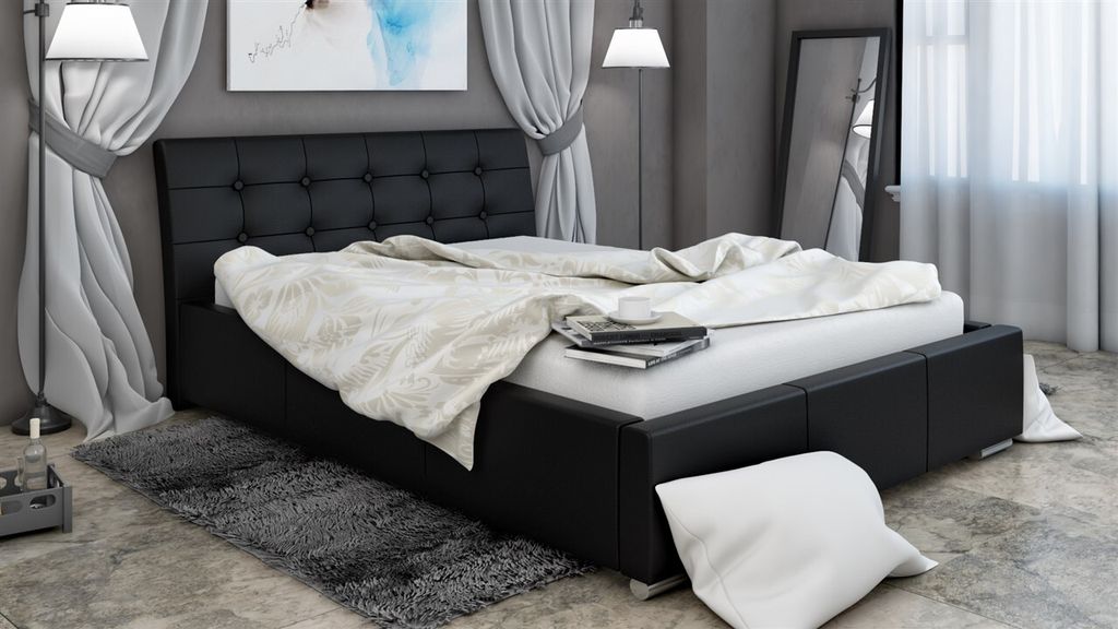 Polsterbett Bett Doppelbett PINO 140x200cm inkl.Bettkasten