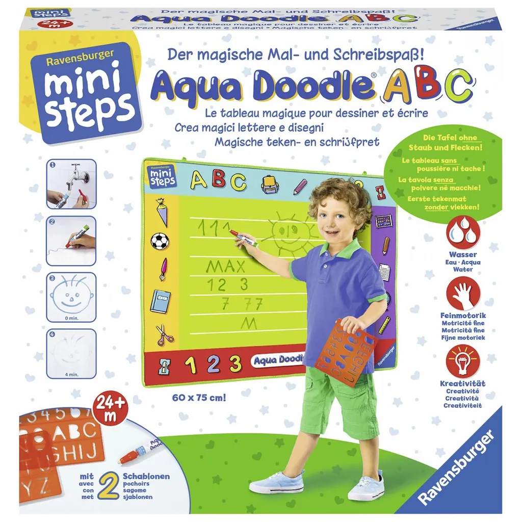 Aqua Doodle ABC Ravensburger : Dessiner sans Taches avec de l'Eau Magique