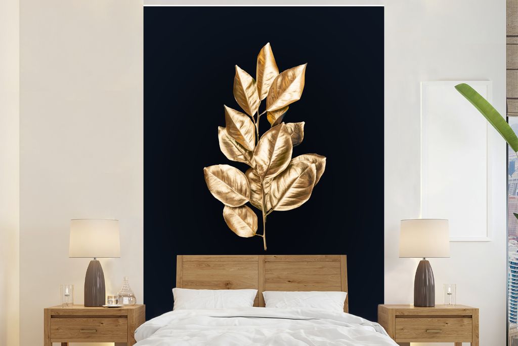 MuchoWow Fototapete für Wohnzimmer oder Schlafzimmer Wandtapete Vinyl Motivtapete Zitat - Gold - Luxus - 200x300 cm - Wanddekorationen