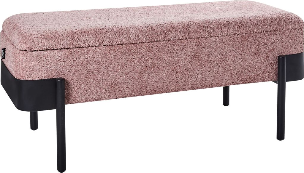 BELIANI Bettbank mit Stauraum Rosa Stoff Chenillegewebe 100 cm Modernes Design Flurbank Sitzbank für Wohnzimmer Schlafzimmer Garderobe Innenbereich