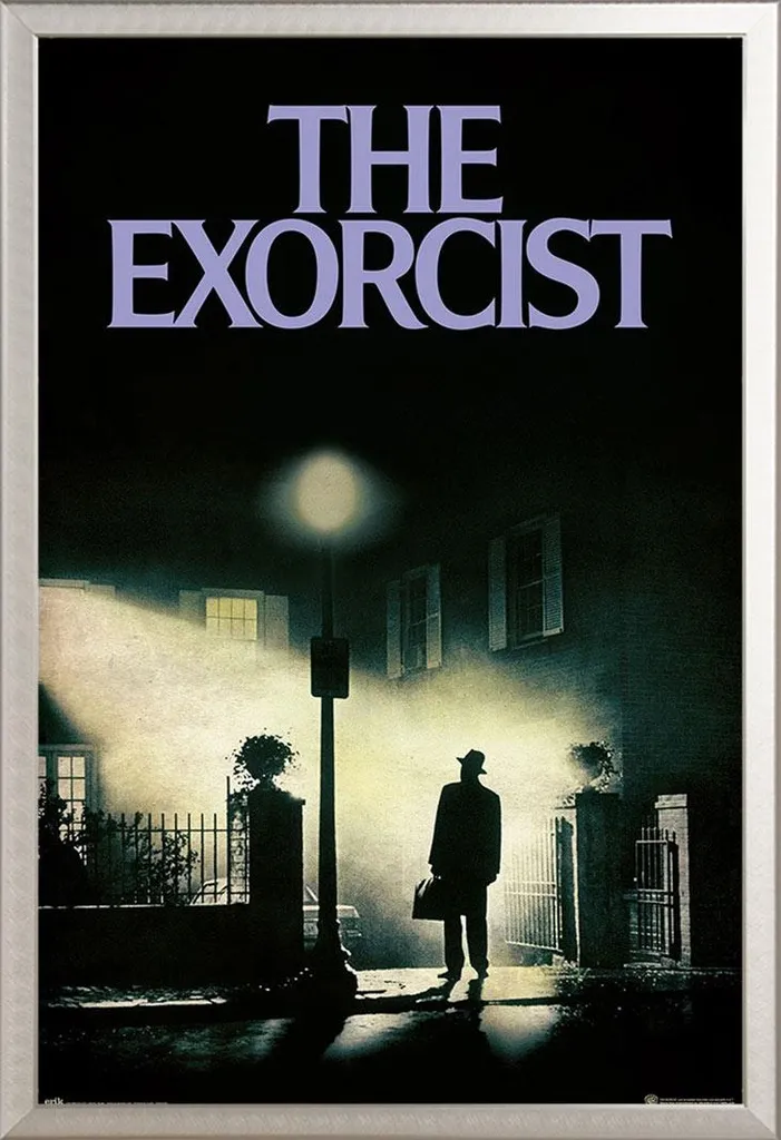 Poster L'Esorcista Originale con Cornice Shinsuke Maxi Alluminio Argento