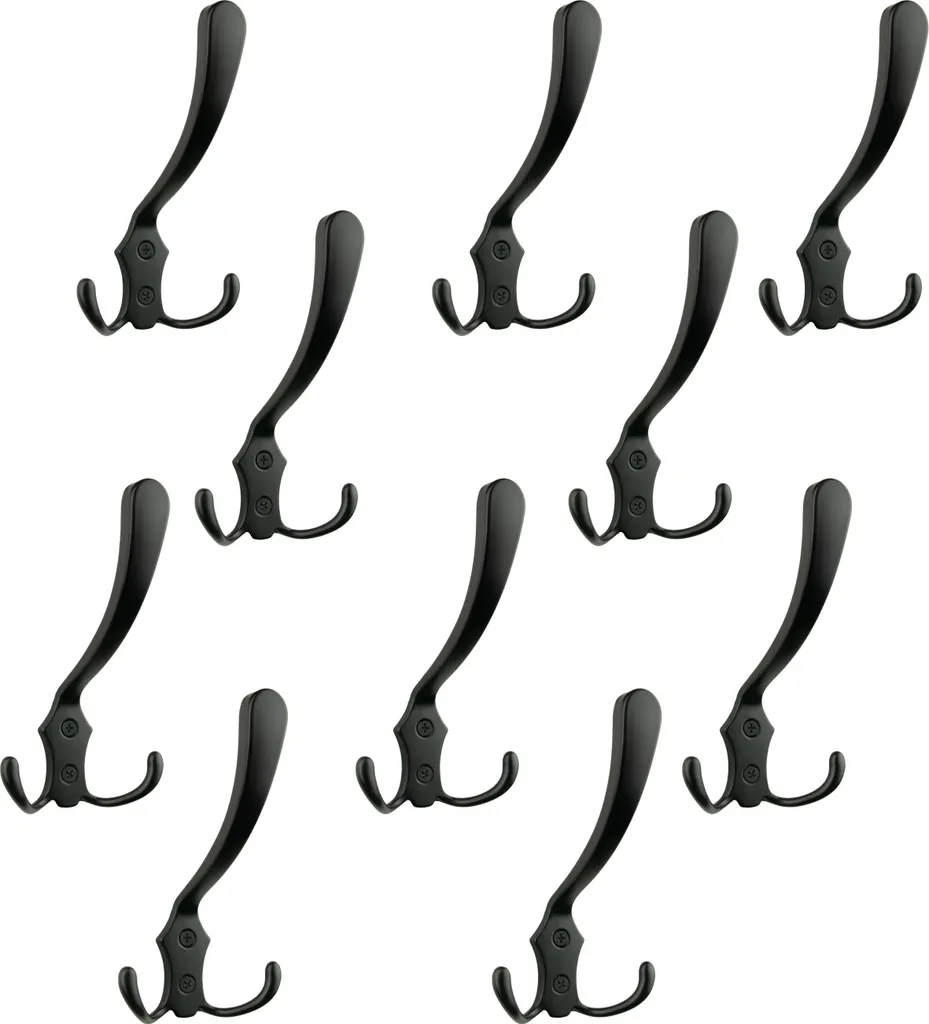 Set 10 Ganci Metallo Nero Opaco - Hardware Design Minimal Bagno