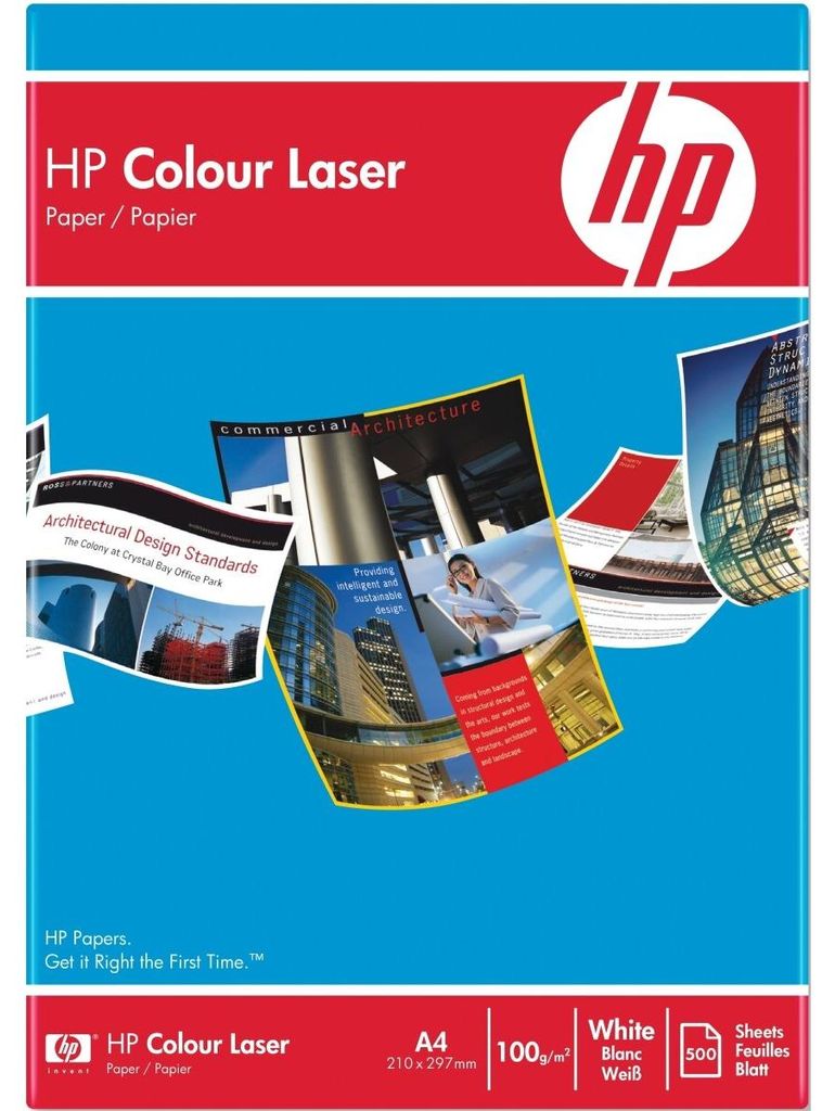 HP Farblaserpapier 100 g/m² - 500 Blatt/A4/210 x 297 mm, Produktbild 