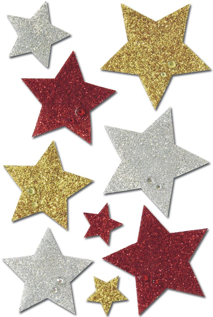 HERMA Weihnachts-Sticker MAGIC "Sterne bunt" glittery 1 Blatt à 9 Etiketten