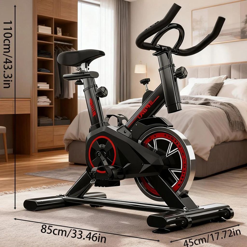 Heimtrainer - Bike - 4 kg Schwungrad - Leise - Verstellbarer Widerstand - Für Zuhause - Ohne Display - Schwarz