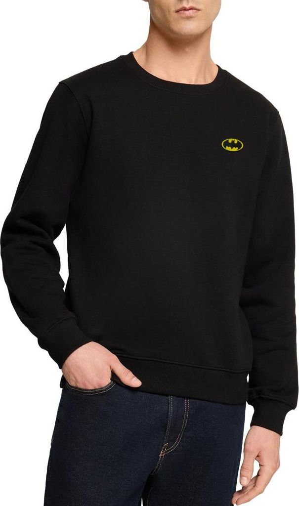 Spreadshirt DC Comics Batman Original Logo Stick Herren Premium Pullover, S, Schwarz
