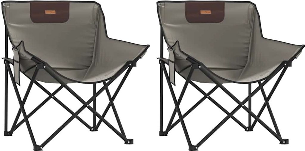 vidaXL Campingstühle 2 Stk. mit Tasche Klappbar Grau Produktbild 