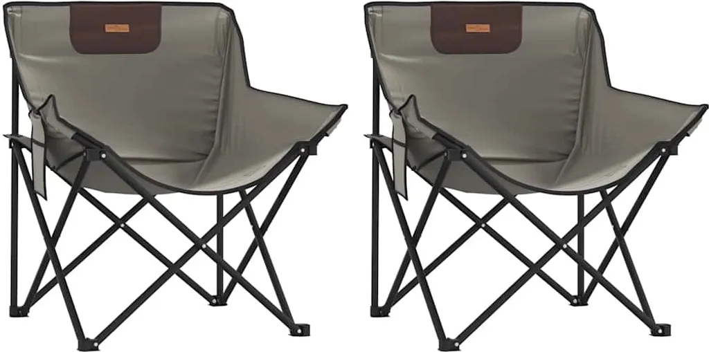 vidaXL Coppia Sedie Camping Grigio Scuro - Sicurezza e Comfort per Tutti