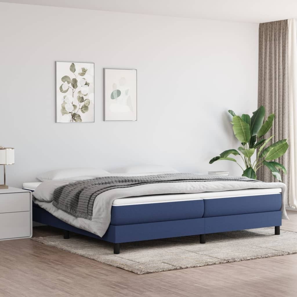 The Living Store Boxspringbett Blau 200x200 cm Stoff