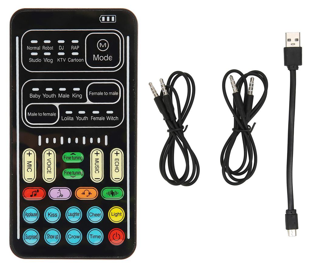 Voice Changer PC 450mah 5V Multifunktionale tragbare Sound-Minikarte für Mobiltelefon-Computerspielgeräte I9 Englische Ausgabe