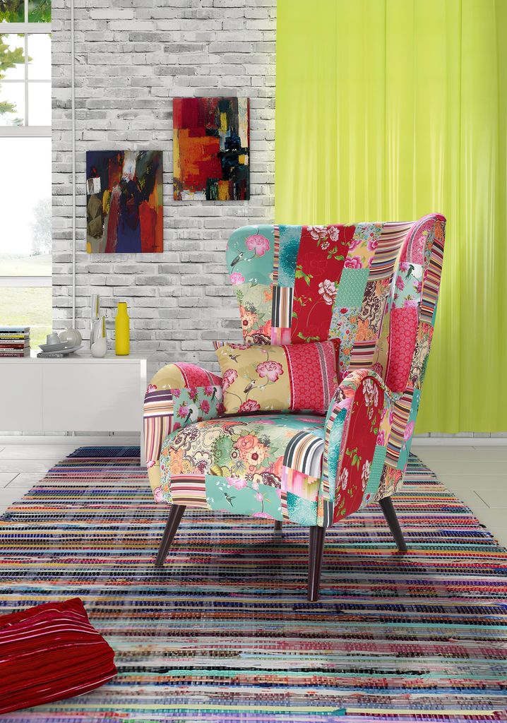 Sessel Designer Stuhl Polster Relex Stoff Textil Leder Lounge Ohrensessel Neu