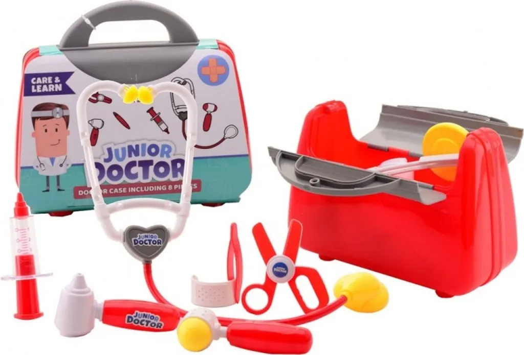 Jeu d'imitation médecin pour enfant avec trousse de soins 21 cm et 8 outils