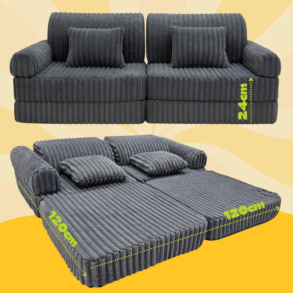 Canapé pour chambre d'enfant transformable en lit d'appoint avec briques