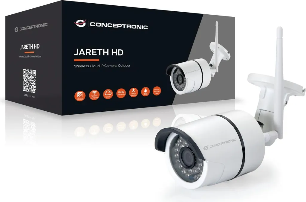 Conceptronic JARETH Caméra IP Cloud Sans Fil Extérieure HD Surveillance