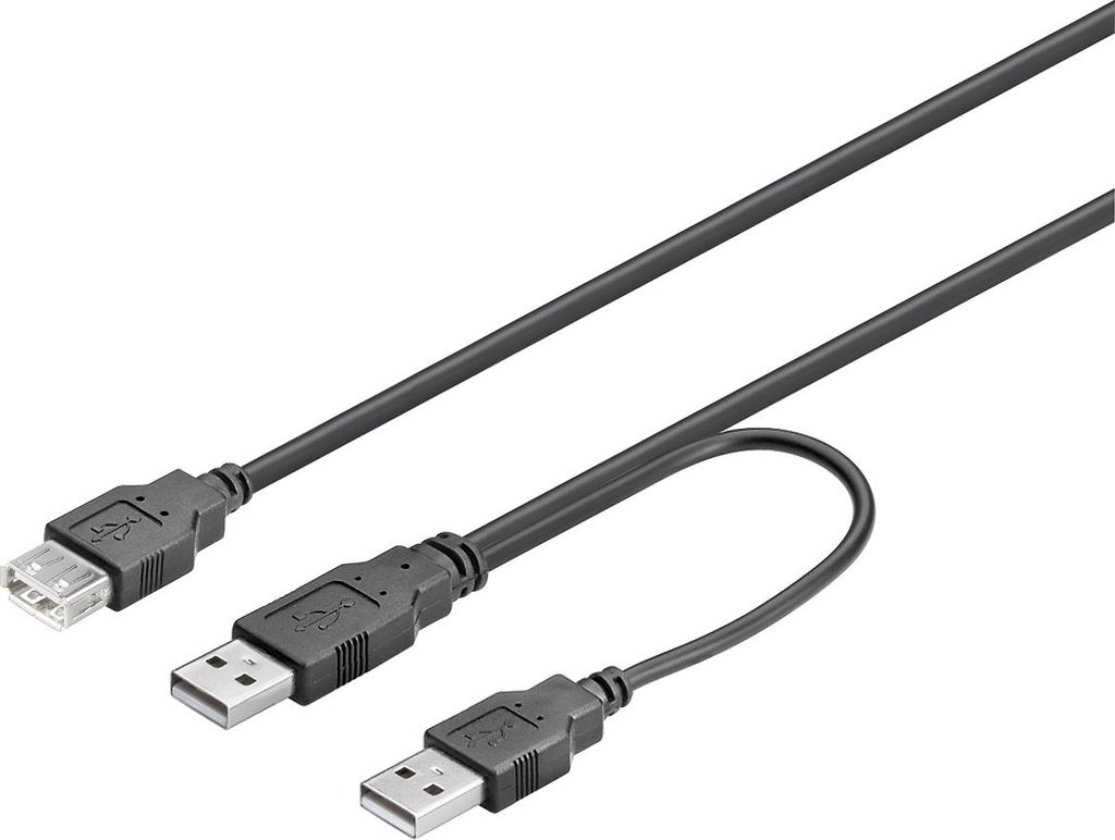 USB 2.0 Hi-Speed Dual-Power Kabel, schwarz Obrázek produktu 