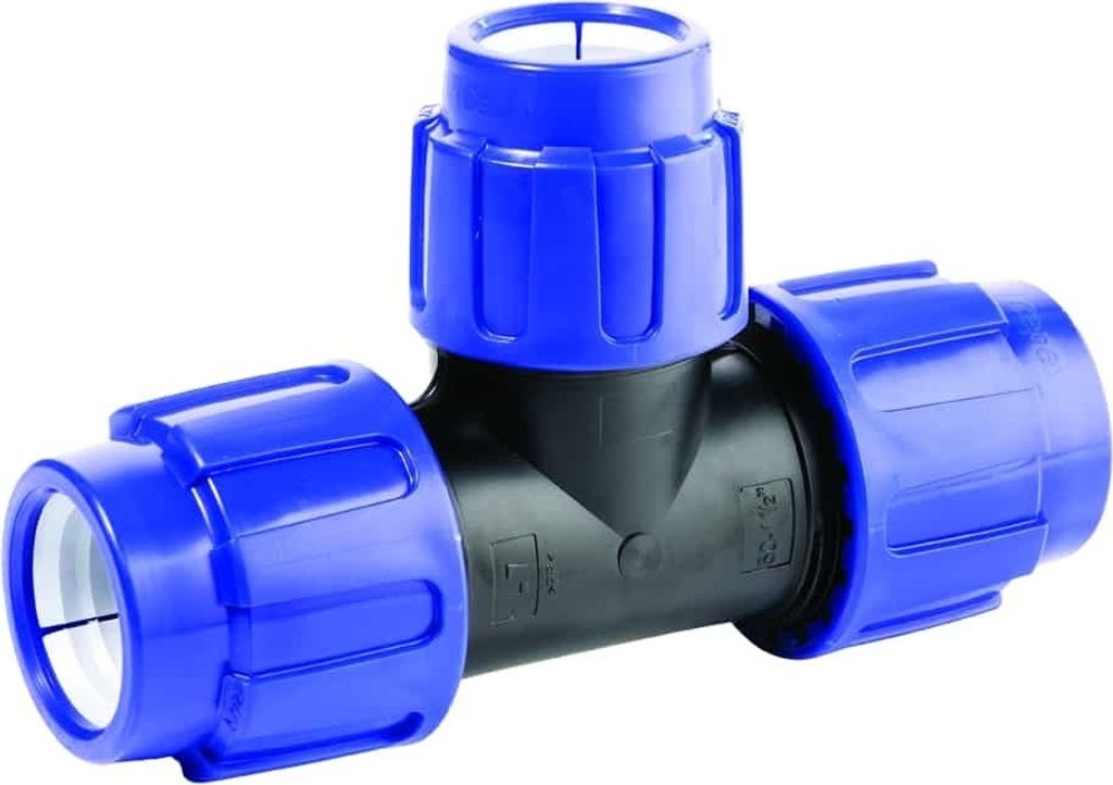 PP PE Rohr Verschraubung T-Stück reduziert 20 x 16 x 20