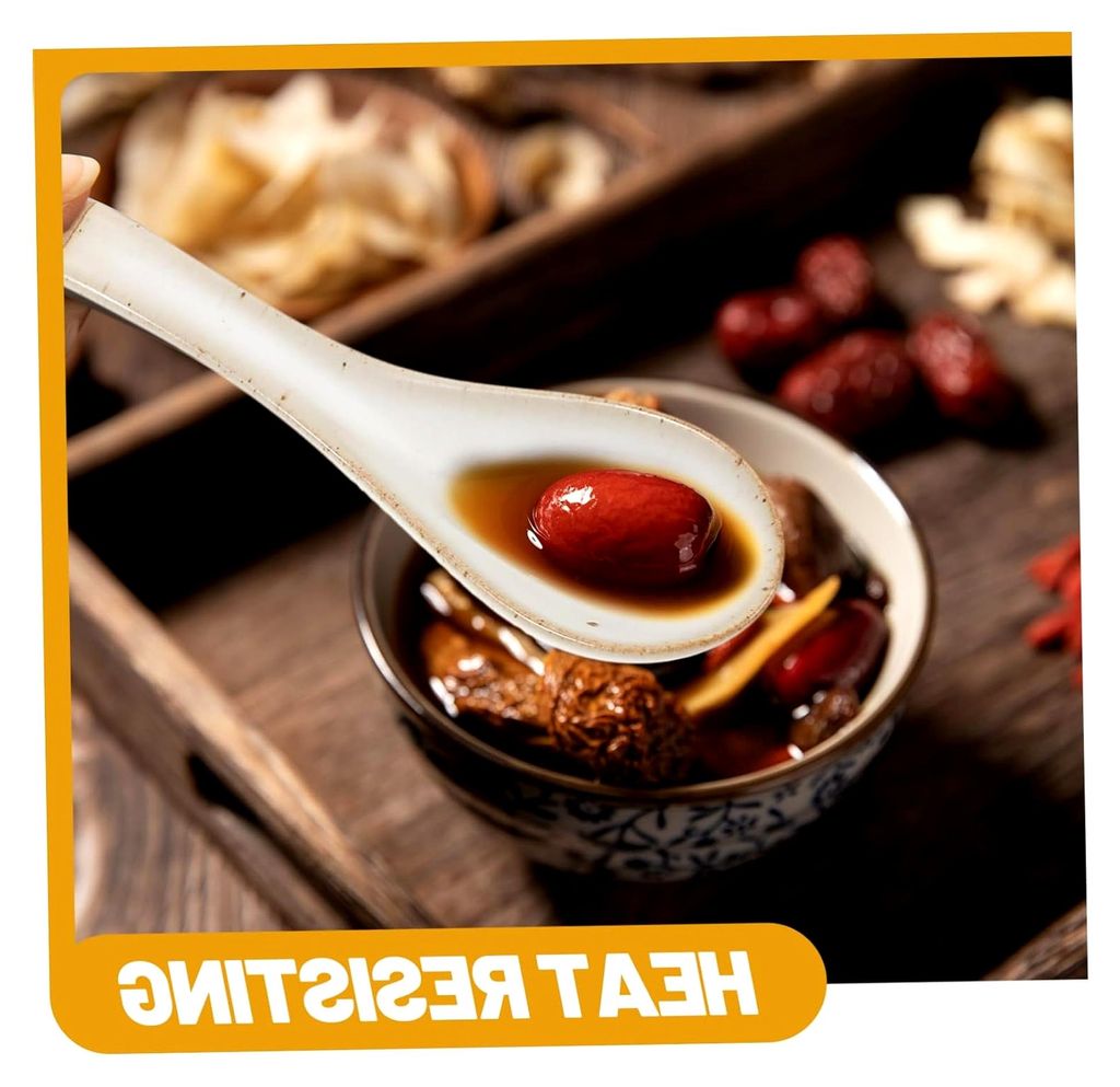 2 Stück Japanische Keramiklöffel Retro Dessert Eislöffel Rutschfest Korrosionsbeständig Spülmaschinengeeignet für Suppe Reisgerichte und Frü...