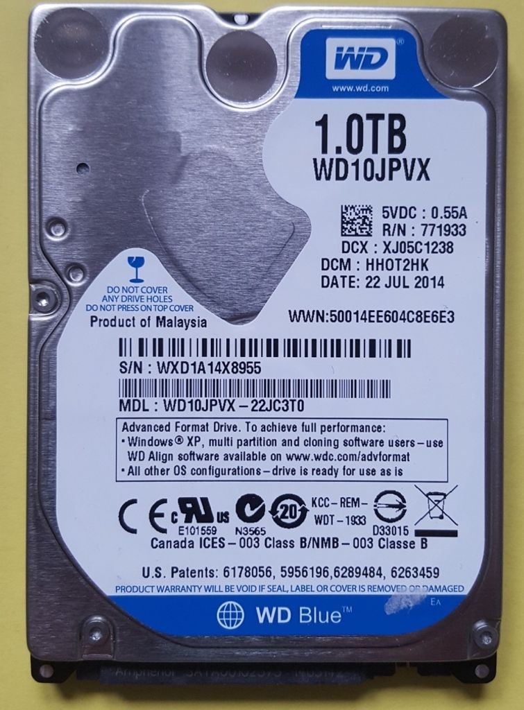Western Digital WD10JPVX 1TB, SATA 2,5"