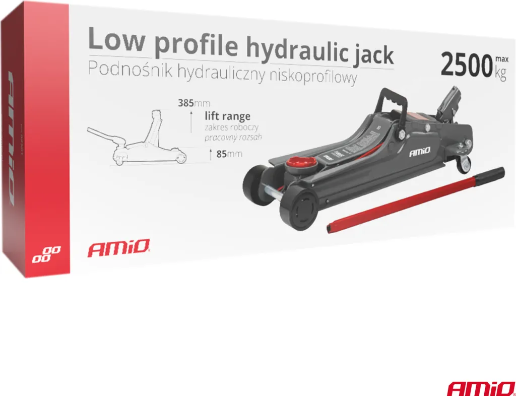 Cric Idraulico Basso Profilo 2.5T - Sollevatore Professionale Auto - 12