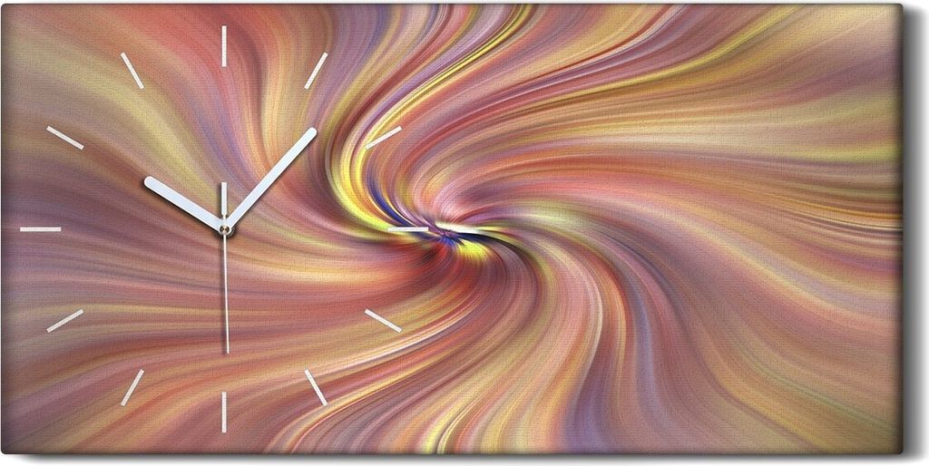 Wanduhr Bürouhr Leinwand Bild Geräuschlos 60x30 Malerei Abstrakte Kunst Bunt - weiße Hände